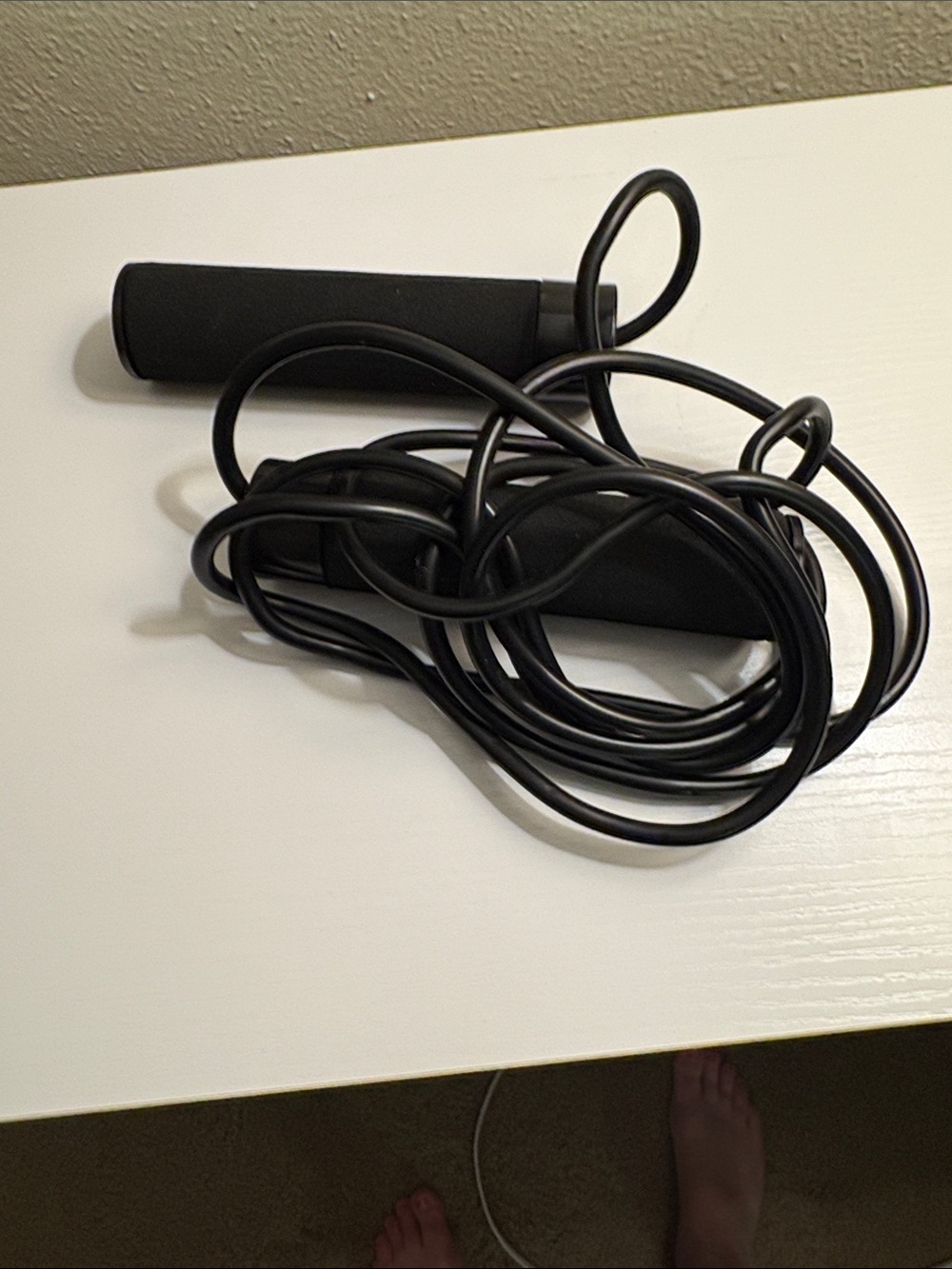 Black Wired Jump Rope Handle with Long Cable